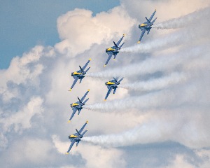 US Navy Blue Angels in the Delta Formation