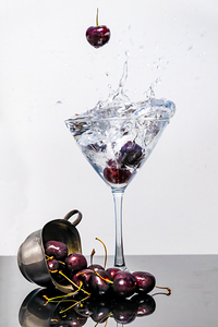 Cherries in a Vodka Martini