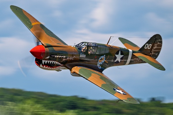 Curtiss P-40 Warhawk Low Altitude High Speed Pass Print