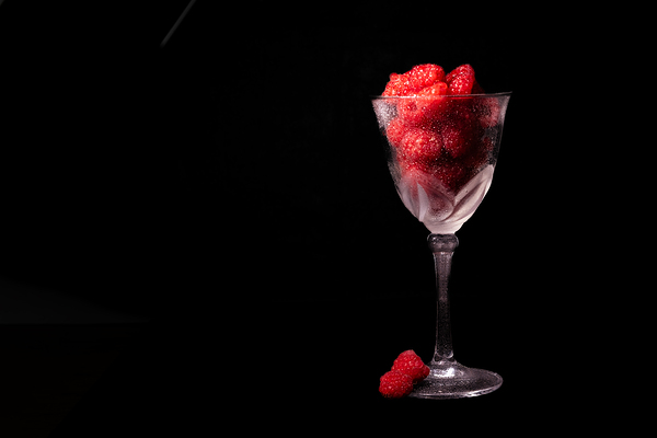 Raspberries in a Wine Glass Print