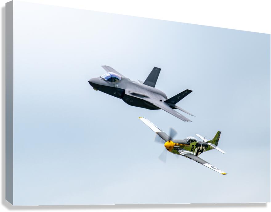 Heritage Flight - P-51D Mustang & F-35 Lightning II Canvas Print