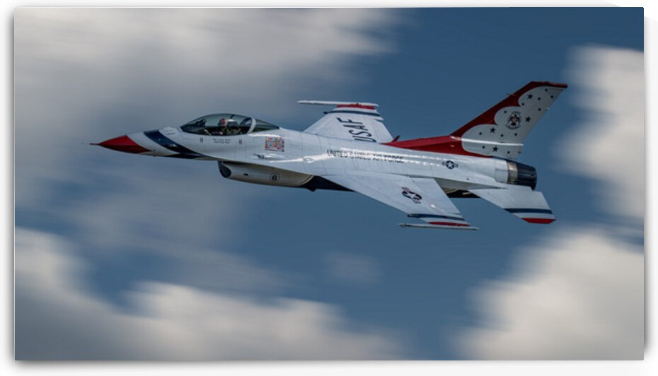US Air Force F-16 Falcon - Thunderbirds Opposing Solo tears up the sky by Pisarek Photography