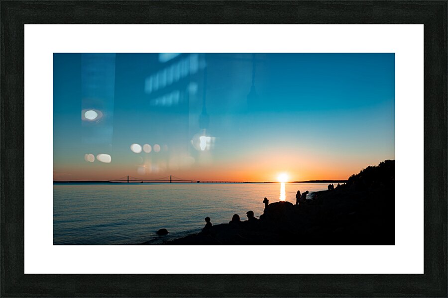Sunset and the Mackinac Bridge Picture Frame print