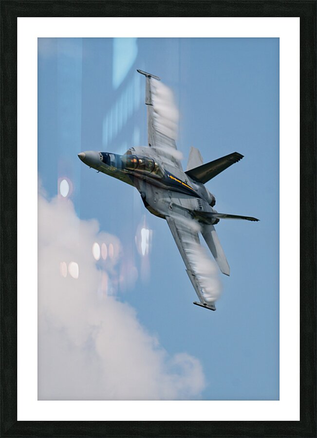 US Navy F18 Super Hornet Races through the Sky Picture Frame print