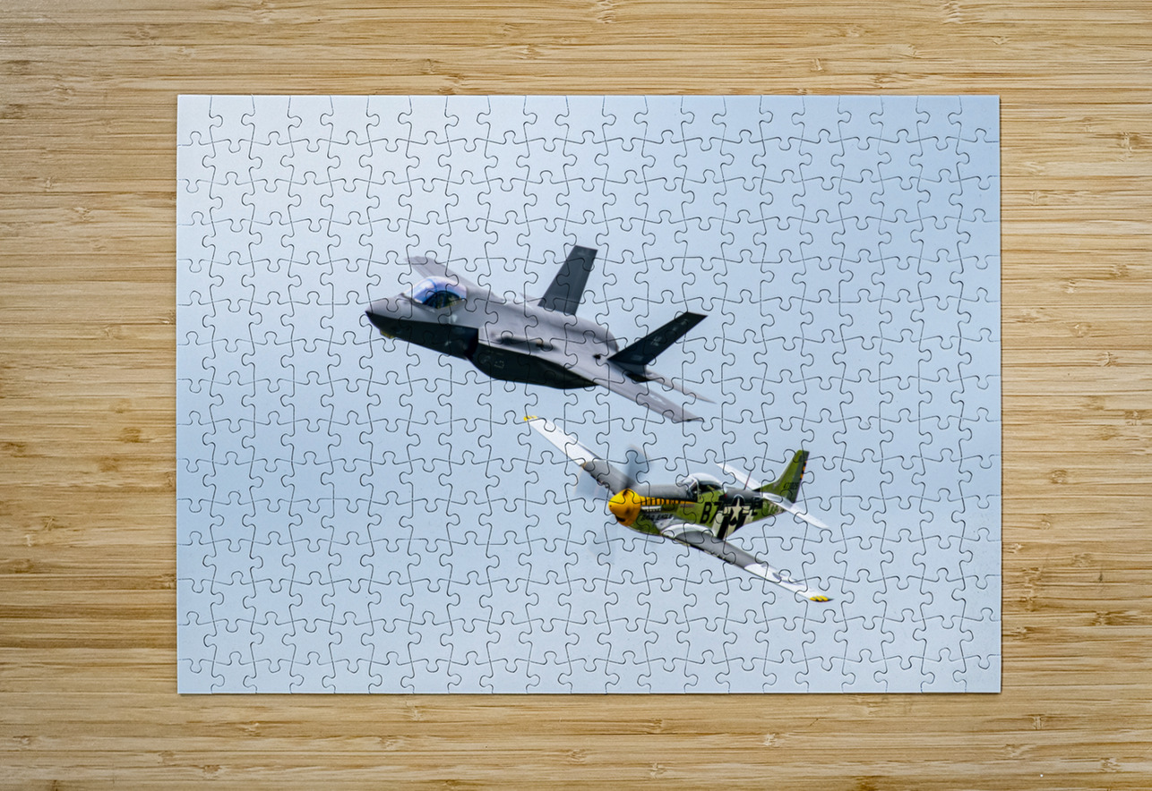 Heritage Flight - P-51D Mustang & F-35 Lightning II Pisarek Photography Puzzle printing