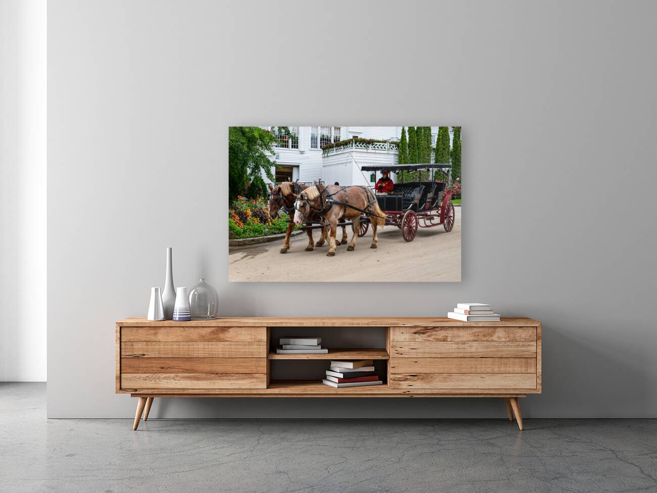 Horse and Carriage near The Grand Hotel Reproduction