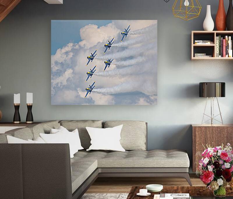 US Navy Blue Angels in the Delta Formation Reproduction