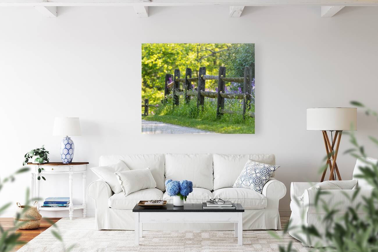 Fence and Flowers Reproduction