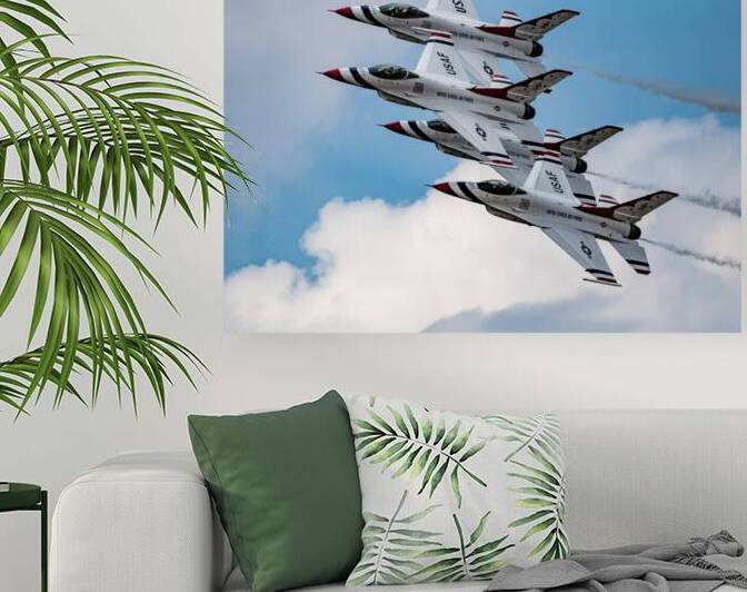 USAF Thunderbirds in their Diamond Formation by Pisarek Photography