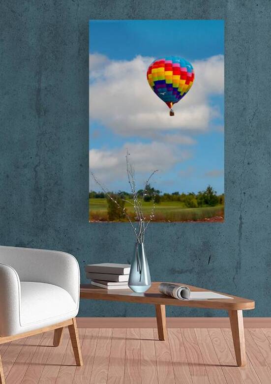 Hot Air Balloon Floating Over the Countryside by Pisarek Photography