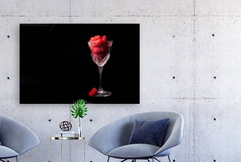 Raspberries in a Wine Glass by Pisarek Photography